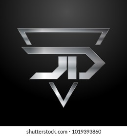JD Logo, Metal Logo, Silver Logo, Monogram, Polygon
