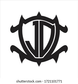 JD Logo monogram isolated with frame shield shape design template