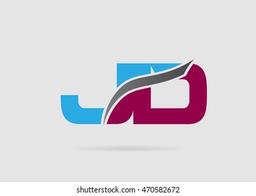 JD Logo. Vector Graphic Branding Letter Element
