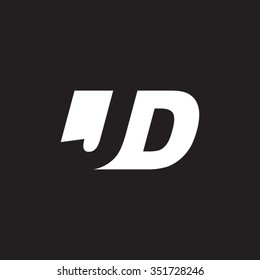 JD negative space letter logo black background