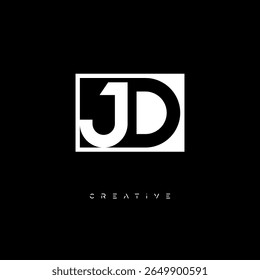 JD Negative Space Monogram – Minimalist Black and White Letter mark Logo for Creative Branding, Fashion Identity and Modern Design Concepts
