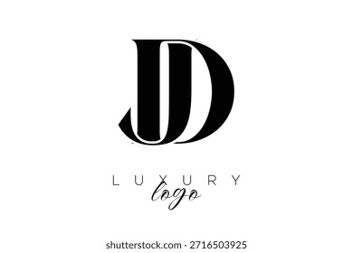 Letra Serif JD Monogram Tipografia Logotipo para identidade de marca premium elegante