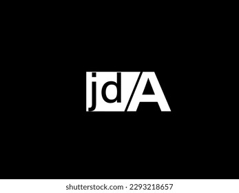 JDA Logo and Graphics design vector art, Icons isolated on black background