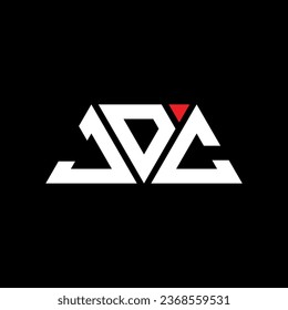 JDC triangle letter logo design with triangle shape. JDC triangle logo design monogram. JDC triangle vector logo template with red color. JDC triangular logo Simple, Elegant, and Luxurious design.