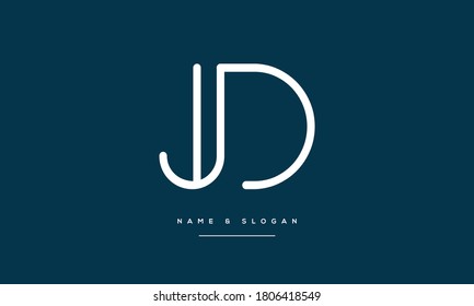 Monograma del logotipo de las letras abstractas JD,DJ ,J ,D