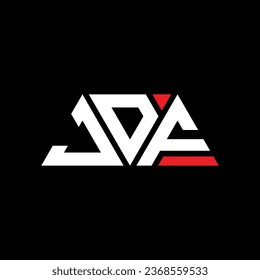 JDF triangle letter logo design with triangle shape. JDF triangle logo design monogram. JDF triangle vector logo template with red color. JDF triangular logo Simple, Elegant, and Luxurious design.