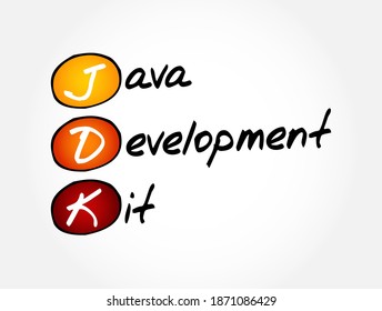JDK - Java Development Kit acronym, technology concept background