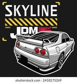 jdm car iconic powerful car with skyline background