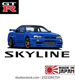 JDM Car Sticker Gtr Skyline sticker vector