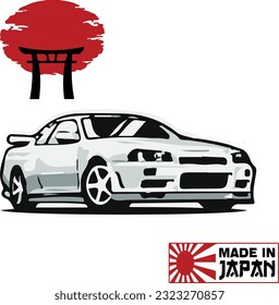 JDM Car Sticker Made in Japan Sticker vector