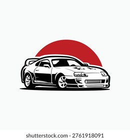 JDM car vector illustration isolated. Best for car club and fanpage related logo