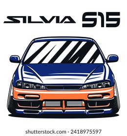 Jdm iconic s15 monalisa car from street race movie. Street styled jdm car.  Timeless design japan coupe car from 2000's era