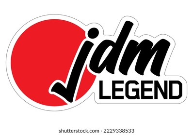 Texto JDM LEGEND (Mercado nacional japonés) Sello vectorial Car Decal Sticker, logotipo deportivo de símbolo.