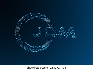 JDM low poly letter logo vector design. JDM lower poly logo design. Low poly logo.