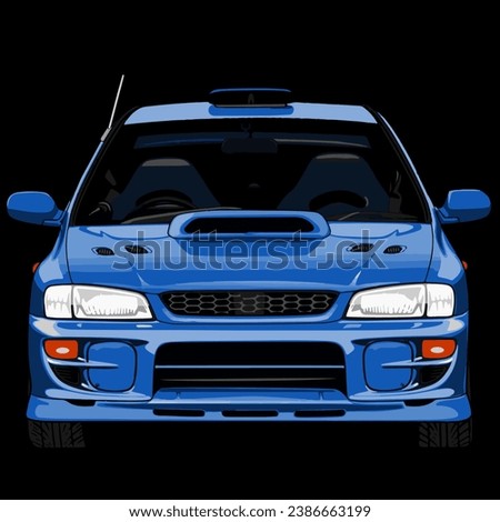 JDM Rally Car blue rally car vector