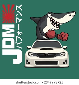 JDM Sticker. Ilustración vectorial de rendimiento de traducción: Pegatina de coche JDM. Los vectores de auto son muy geniales para los amantes de los autos