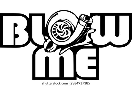 JDM Sticker Turbo Snail Blow Me Vector