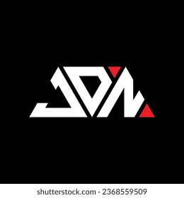 JDN triangle letter logo design with triangle shape. JDN triangle logo design monogram. JDN triangle vector logo template with red color. JDN triangular logo Simple, Elegant, and Luxurious design.