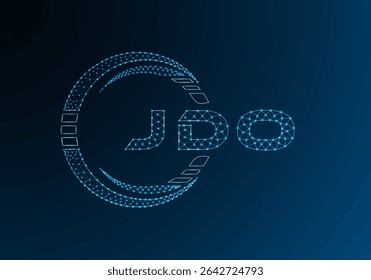 Projeto de vetor de logotipo de letra poli baixa JDO. JDO design de logotipo poli inferior. Logotipo poli baixo.