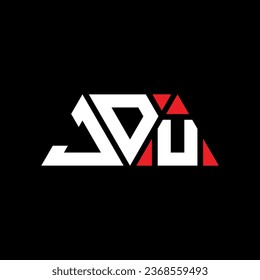JDU Dreieck Buchstaben Logo Design mit Dreieck Form. JDU Dreieck Logo Design Monogramm. JDU Dreieck Vektor Logo Vorlage mit roter Farbe. JDU dreieckiges Logo Einfach, elegant und luxuriös.