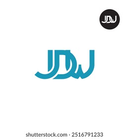 Design do monograma da letra do logotipo JDW