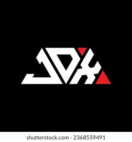 JDX triangle letter logo design with triangle shape. JDX triangle logo design monogram. JDX triangle vector logo template with red color. JDX triangular logo Simple, Elegant, and Luxurious design.