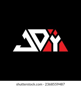 JDY triangle letter logo design with triangle shape. JDY triangle logo design monogram. JDY triangle vector logo template with red color. JDY triangular logo Simple, Elegant, and Luxurious design.