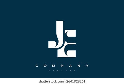 JE Abstract Geometric Logo Design. Modern and elegant logo design with simplistic typography elements, showcasing branding excellence.