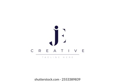 JE abstract minimalist letters Logo Monogram. It is a minimalist logo, this logo is made by combining two letters