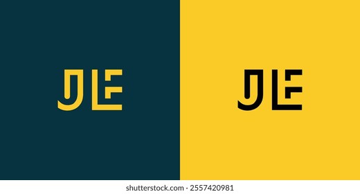 JE abstract minimalist letters Logo Monogram. It is a minimalist logo, this logo is made by combining two letters