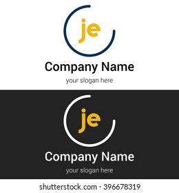 JE business logo icon design template elements. Vector color sign.