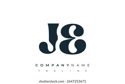 JE Creative Abstract Typography Logo Design (em inglês). Logotipo elegante que combina tipografia arrojada e formas criativas, ideal para soluções de marca e identidade.