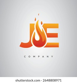 JE Creative Fire Letter Logo Design