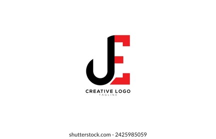 JE DE Abstract initial monogram letter alphabet logo design