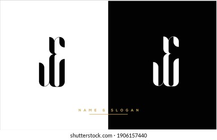 JE ,EJ Abstract Letters logo monogram