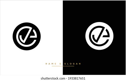 JE ,EJ  Abstract letters logo Monogram