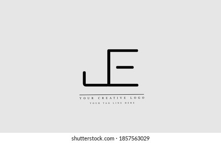 JE EJ abstract vector logo monogram template