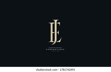 JE EJ Letter Business Logo Design Alphabet Icon Vector Symbol