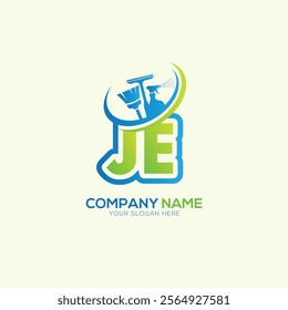 JE or EJ Letter Local Cleaning vector logo. Cleaning service logo vector