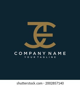 JE or EJ letter logo design vector 