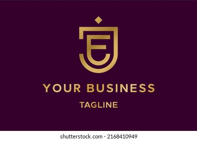 JE or EJ letter logo design, initial, monogram, icon, symbol. Geometric based that shape a classy and luxurious looks. Very suitable for restaurant, wedding organizer or jewellery brands.