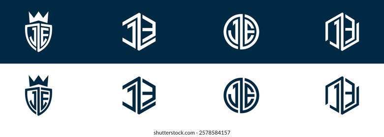 JE EJ letter logo set design