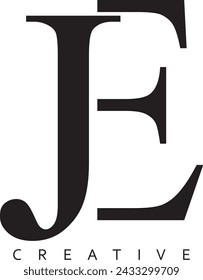 JE or EJ letter modern logo design