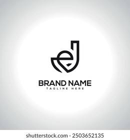 JE EJ Minimal Unique Letter Logo Design. Initial Vector Symbol.