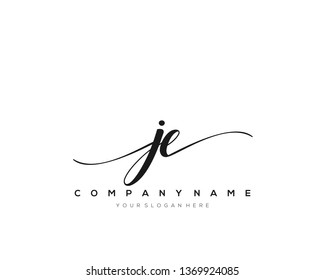 JE handwriting initial  logo vector