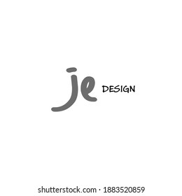 je handwritten logo for identity white background