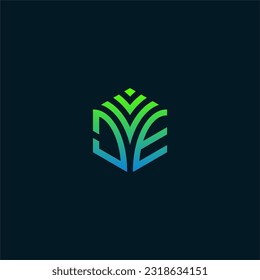 JE hexagon logo design, VJE hexagon logo design, flourish, develop, natural, organic, finance logo, real estate, suitable for your company.
