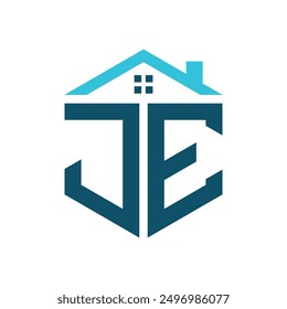 JE House Logo Design Template. Letter JE Logo for Real Estate, Construction or any House Related Business