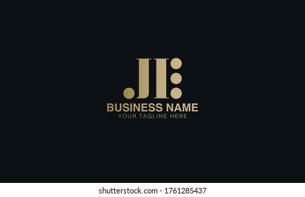 je initial based minimal logo design typography vector 