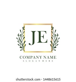 JE Initial beauty floral logo template